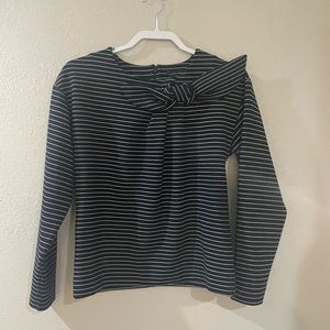 Banana Republic navy striped top with bow